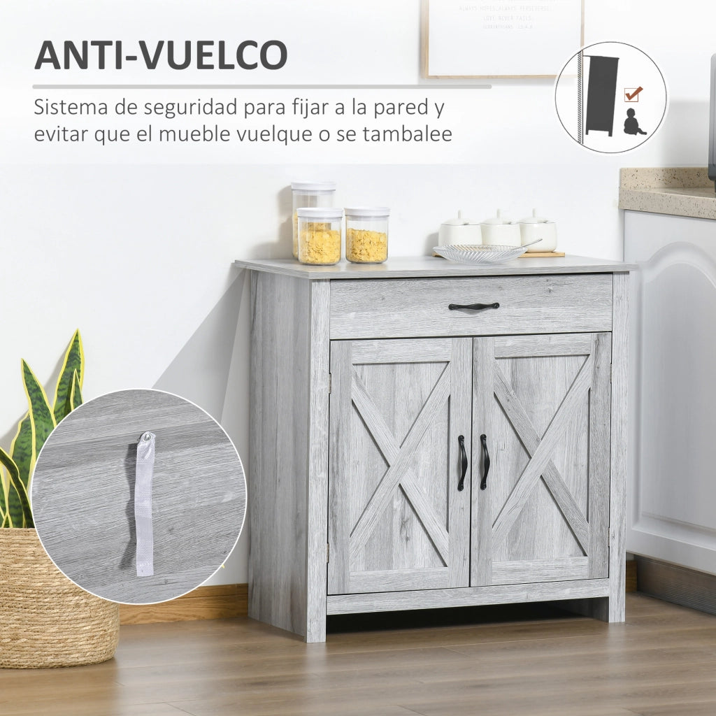 Credenza per Soggiorno ¨C zephmum ¨C Grigio 80x39.7x80 cm