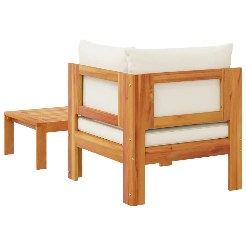 Set Divani da Giardino 2pz con Cuscini Legno Massello di Acacia