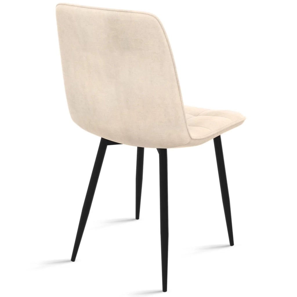 IDMarket - Set di 6 sedie da pranzo MILA in velluto beige