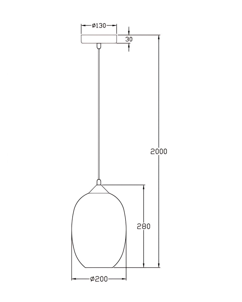 Lampada a Sospensione Infinity 200mm in Vetro Soffiato Fumé con Struttura in Metallo - Design Moderno Elegante per Illuminazione Interni
