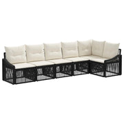 Set Divano da Giardino 6 pcs Nero polyrattan 3436009