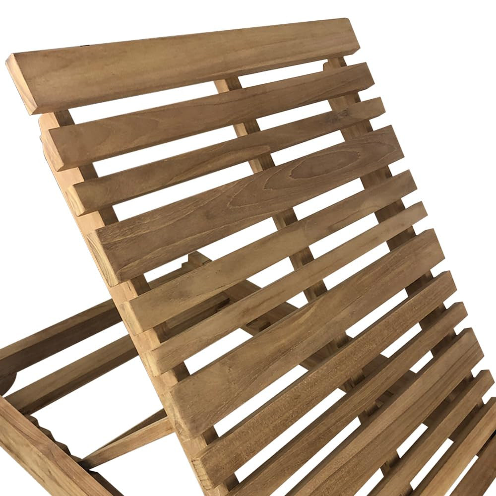 Lettino Prendisole Reclinabile Elafonisi 200x65x31,5 cm a Doghe in Legno Teak