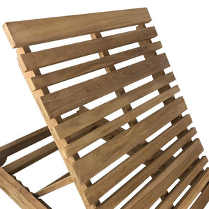 Lettino Prendisole Reclinabile Elafonisi 200x65x31,5 cm a Doghe in Legno Teak