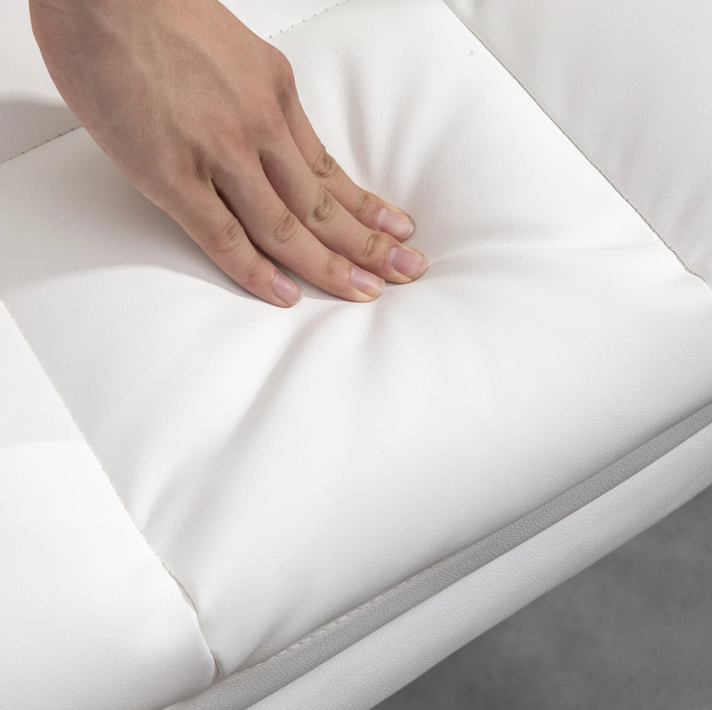 Sedia da ufficio ergonomica reclinabile bianca con poggiapiedi