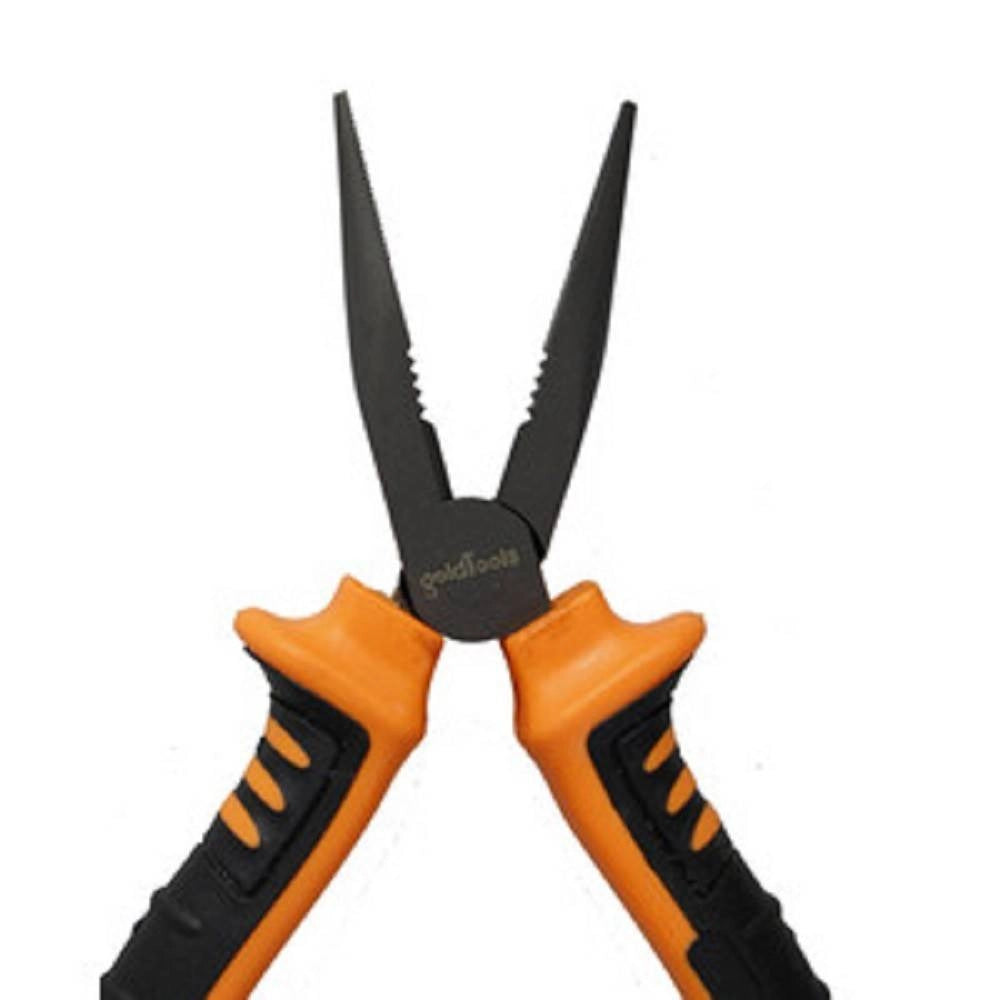 Trade Shop - Pinza A Becco Lungo 6'' 12cm Con Becchi Zigrinati Con Impugnatura Antiscivolo -