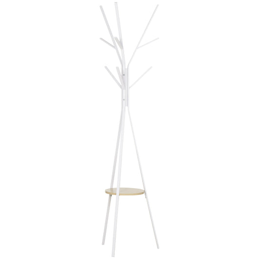 Appendiabiti da Terra Attaccapanni per Ingresso in Acciaio Bianco