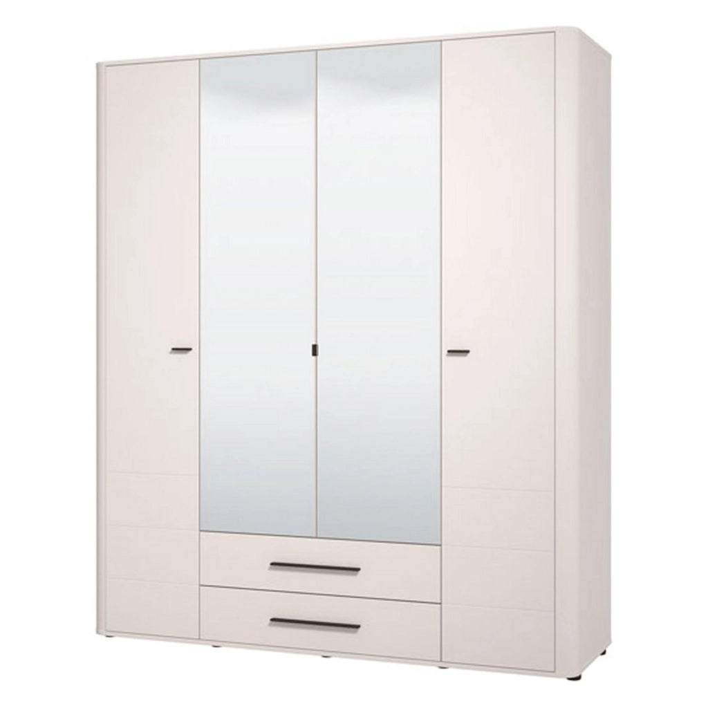 Armadio Camera da Letto Taburno, Guardaroba Grande 9 Ripiani, 179.5x210.5h cm Bianco Crema