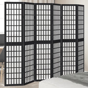 Divisorio Ambienti | Divider per stanze | Paravento 6 Pannelli Nero Legno Massello di Paulownia