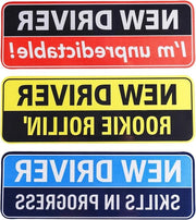 Avvisi di Precauzione per Conducenti Inesperti - Set di 3 Stickers Magnetici Riflettenti - Accessori Auto con Sticker Bumper Rimovibile