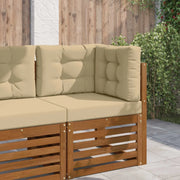 Cuscino per divano da esterno 3 pcs Beige Poliestere