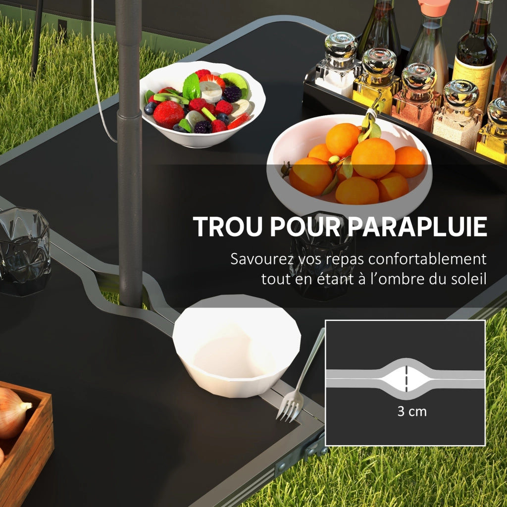 Tavolo da pranzo pieghevole con 4 sedie ¨C zephmum ¨C grigio scuro 120x60x55-70cm