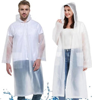 Regenponcho Waterdicht - 2 Stuks Herbruikbare Regencape - Capo Leggero Portatile - Grande Cappuccio - Taschetto Utile - Lunghezza del Cappuccio 79 cm