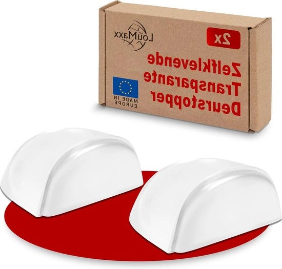 Blocco porta semicircolare trasparente adesivo - da posizionare - 42 x 36 x 22 mm