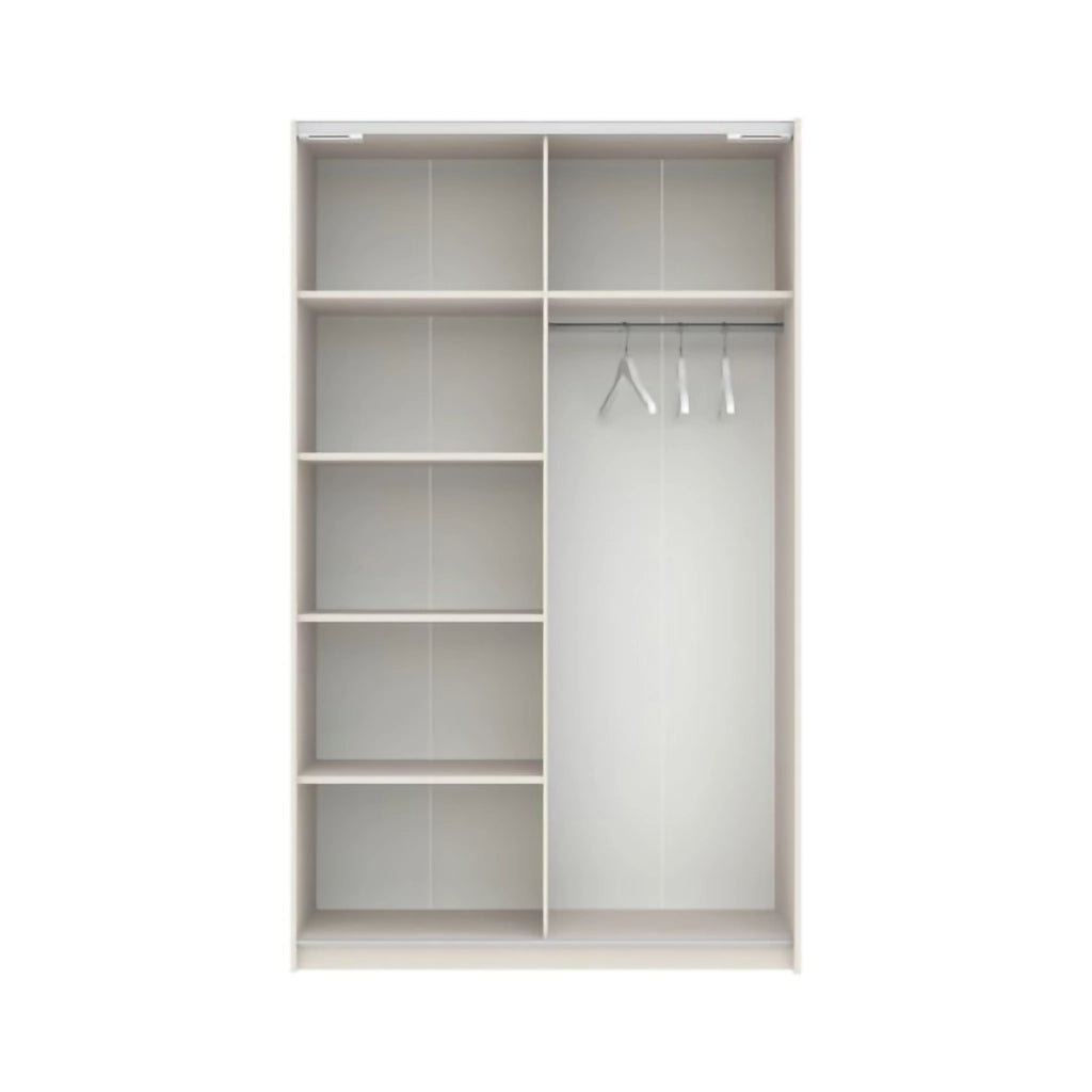 Armadio Camera da Letto Maba, Guardaroba 2 Ante 2 Ripiani, 120x204h cm Beige Cashmere