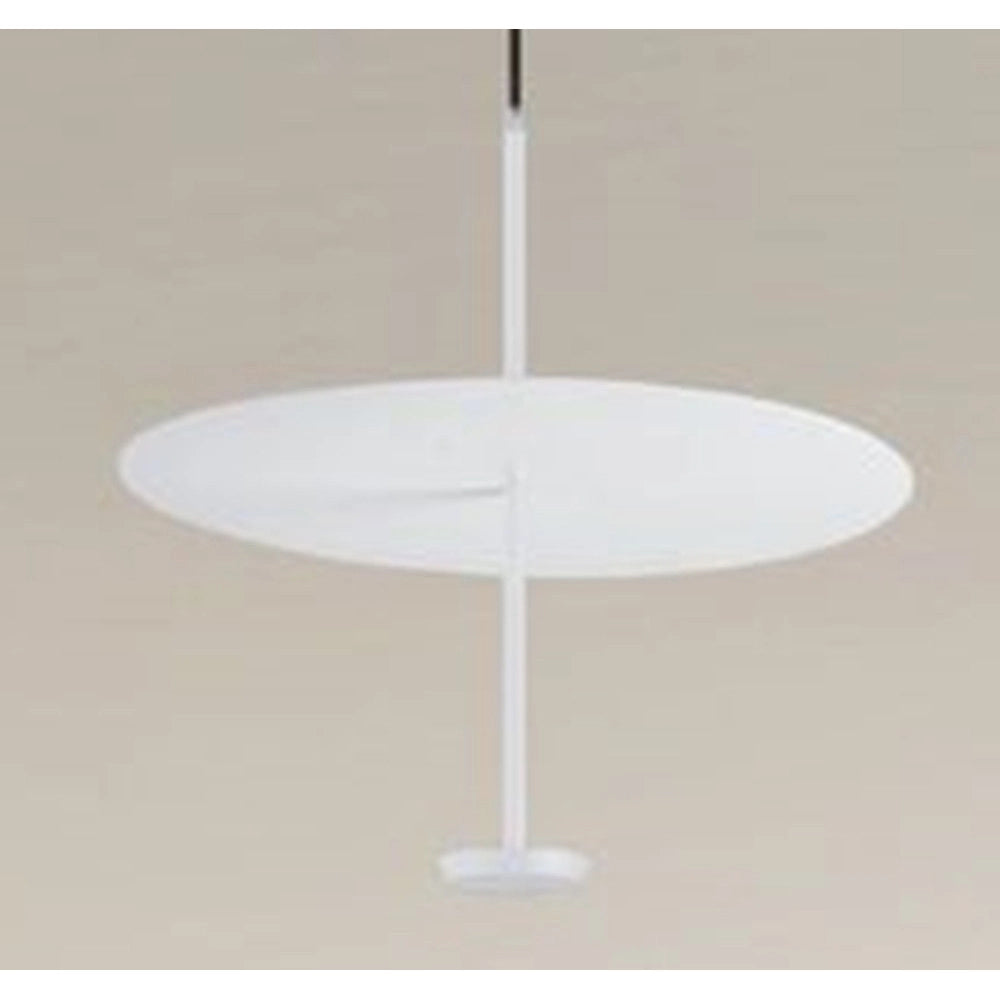 Trade Shop - Lampadario A Sospensione Luce 6500k Led 18w Disco Paralume Piatto Bianco Rotondo 33160 -