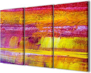 Dipinto astratto 007 - Moderno dipinto a tela 3 pannelli - Quadro pronto da appendere - 90 x 60 cm.