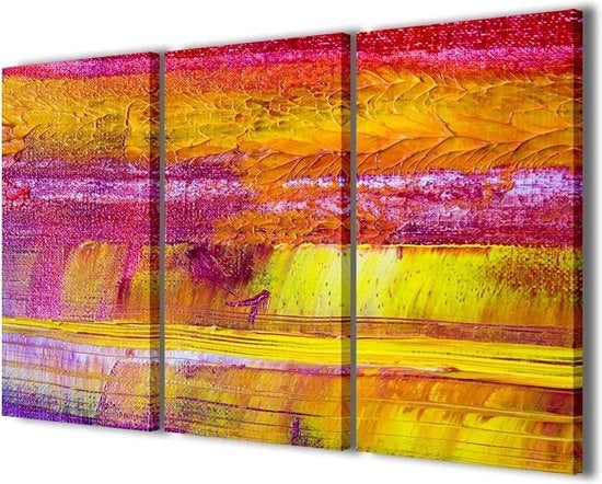 Dipinto astratto 007 - Moderno dipinto a tela 3 pannelli - Quadro pronto da appendere - 90 x 60 cm.