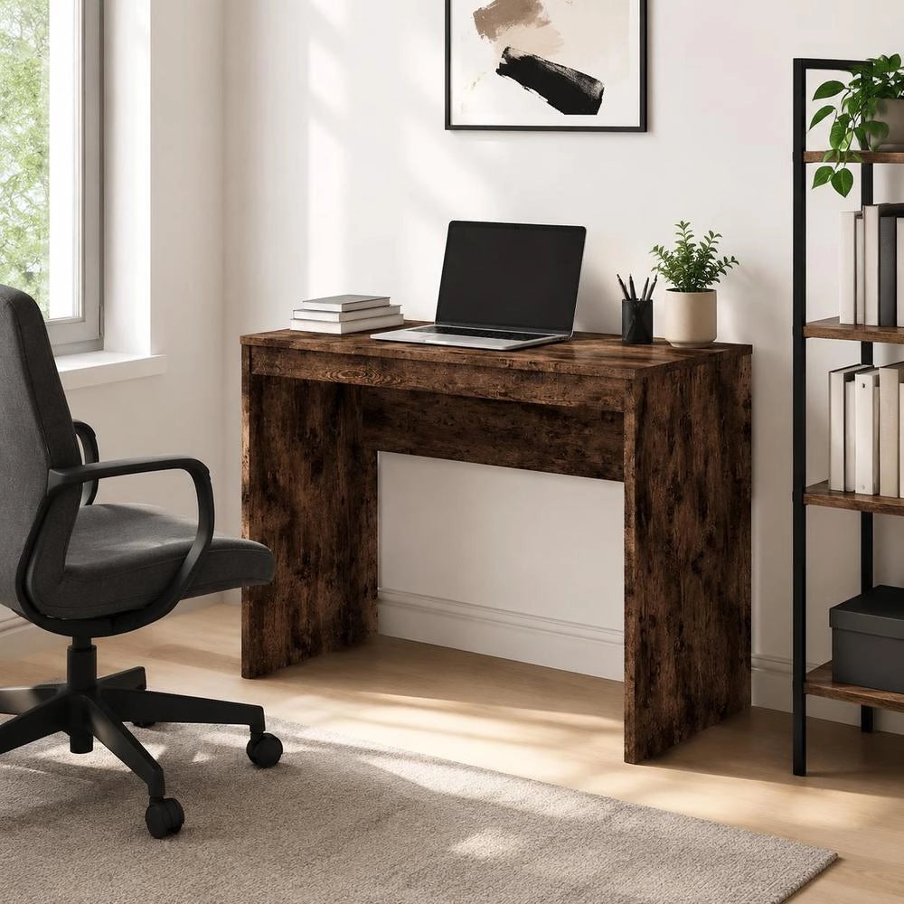 Desk Smoked Oak 90x40x72 Cm Wood Material