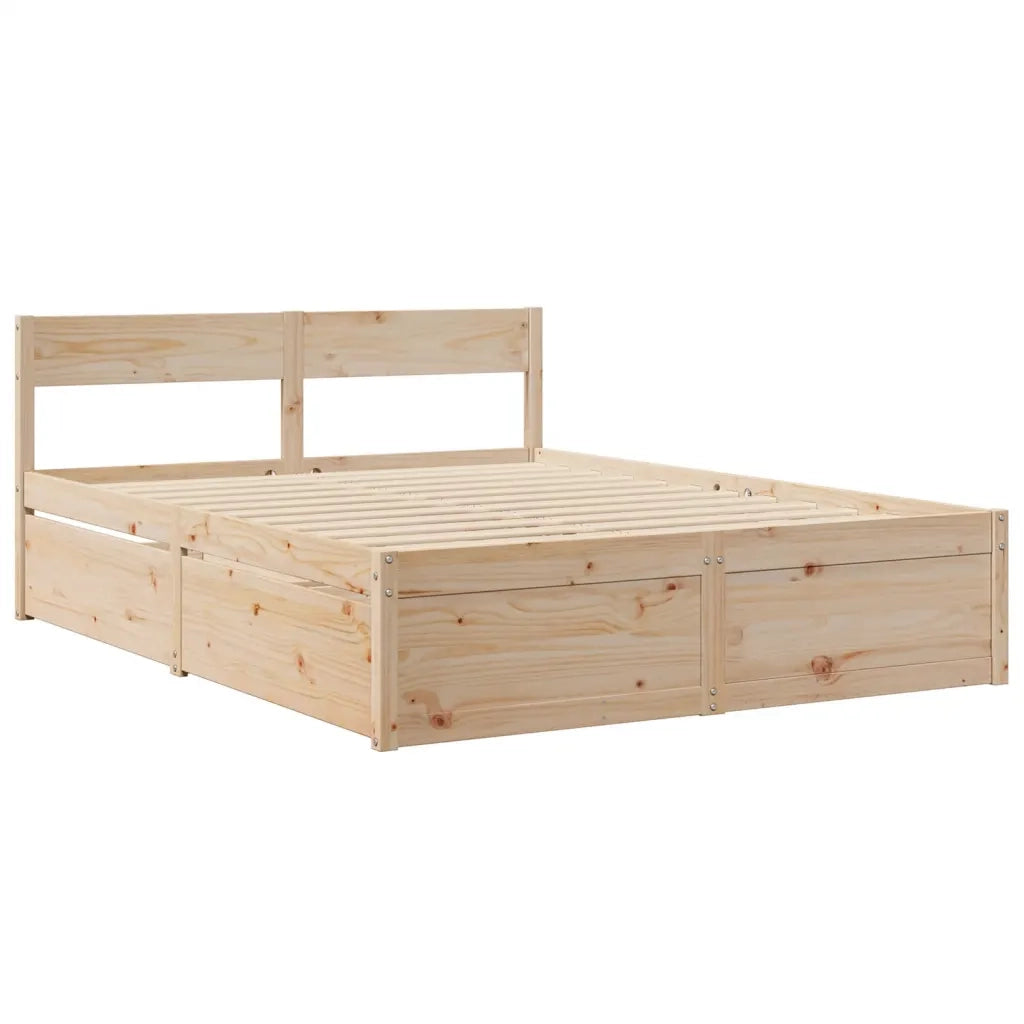 Letto senza Materasso 150x200 cm in Legno Massello di Pino 3282345