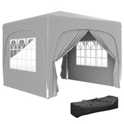 Gazebo da Giardino Pieghevole 3x3m con Borsa ¨C zephmum ¨C Grigio Chiaro