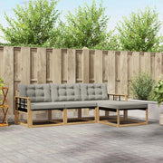Set di divani da esterno 4 pz Bianco e Grigio Chiaro 3388569