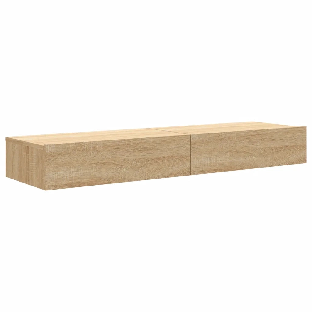 Mobili Porta TV con Luci LED 2pz Rovere Sonoma 60x35x15,5 cm 842891