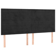 Testiera | Testata Nera 180x5x118/128 cm Velluto