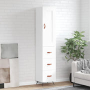 Credenza-Buffet-Armadio da cucina Bianca 34,5x34x180 cm in Legno Multistrato 956847