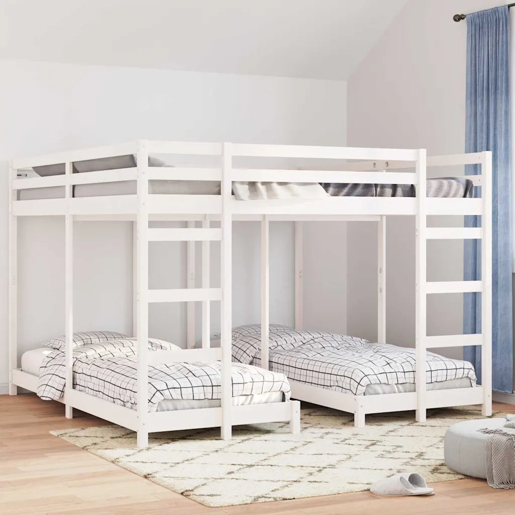 Struttura letto a castello triplo Bianco 200 x 200 cm