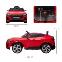 Macchina Elettrica per Bambini 12V con Telecomando, Velocità 3-8km/h, Luci e Musica, Età 3-5 Anni, Rosso