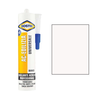 SILICONE ACRILICO AC EDILIZIA BOSTIK - BIANCO VERNICIABILE ML 300- 24 pezzi
