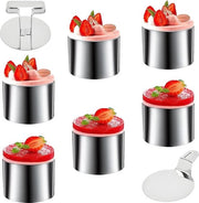 Set di decorazioni per dessert, con decorazioni per dessert, anelli per cibo, anelli per cibo, anello per torta piccolo, per torte, insalate, mousse al cioccolato, dimensioni: 8,8x8,8x3,6 cm