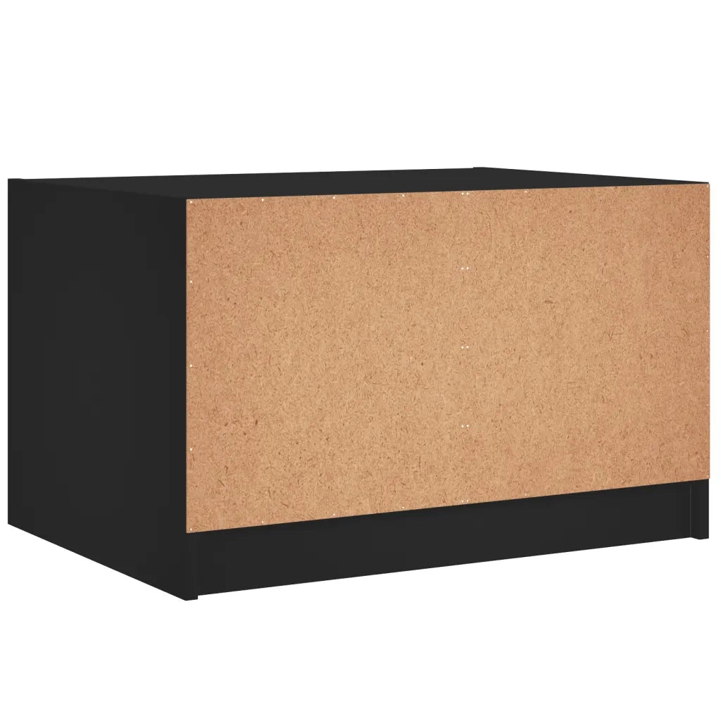 Tavolino da salotto | Tavolino da caff¨¨ | Tavolino da Soggiorno con Ante in Vetro Nero 68x50x42 cm