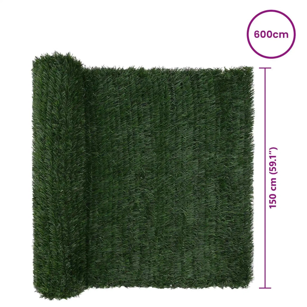 Recinzione Artificiale Verde Scuro 1,5 x 6 m PVC e Acciaio 42042371
