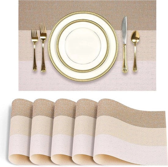 Placemats in PVC tessuto, lavabili, termoresistenti, antiscivolo, placemats per cucina, casa, ristorante, sala da pranzo