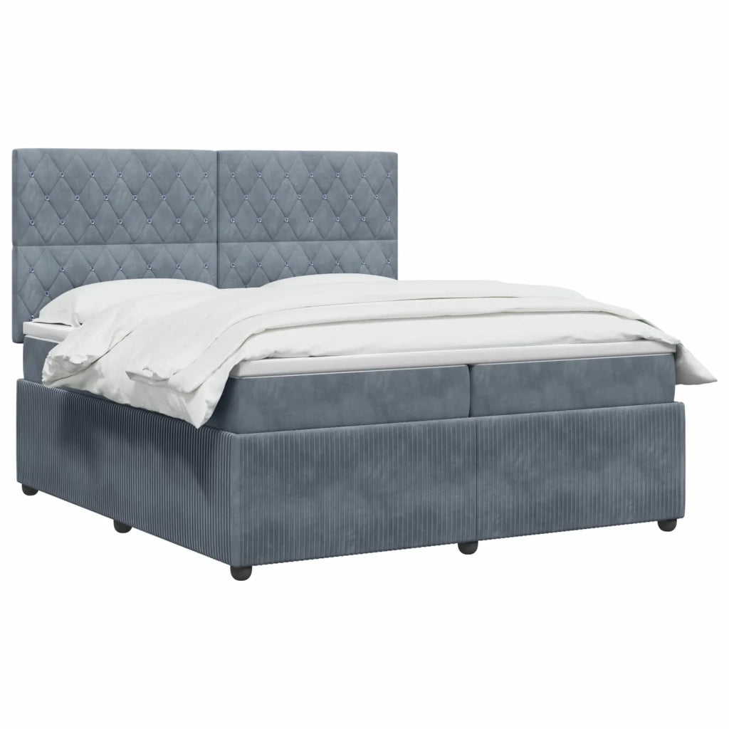 Letto box spring con materasso Grigio Scuro 200 x 200 cm 3454668