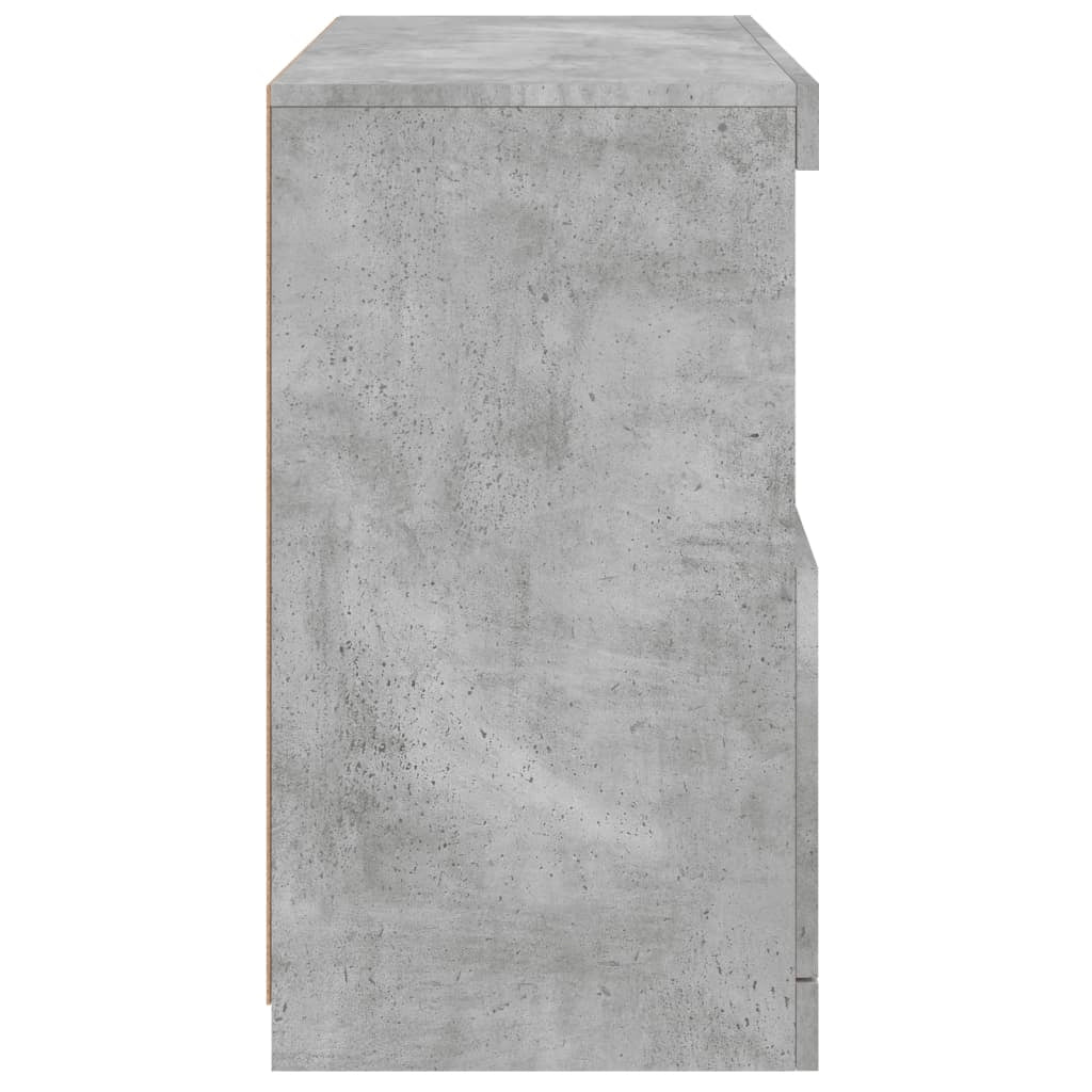 Buffet credenza cassettiera armadio mobile contenitore organizer per cucina soggiorno salotto con luci LED 60 x 37 x 67 cm grigio 02_0030005