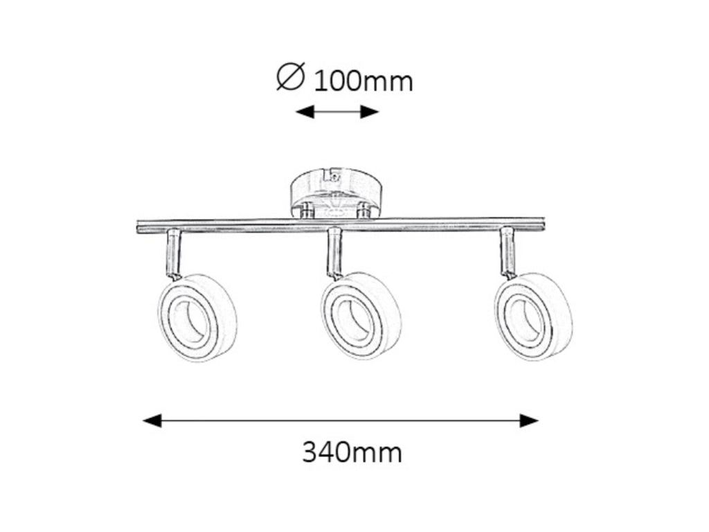 Rabalux Zora barra LED cromo 3 luci 13,5W 4000K soffitto