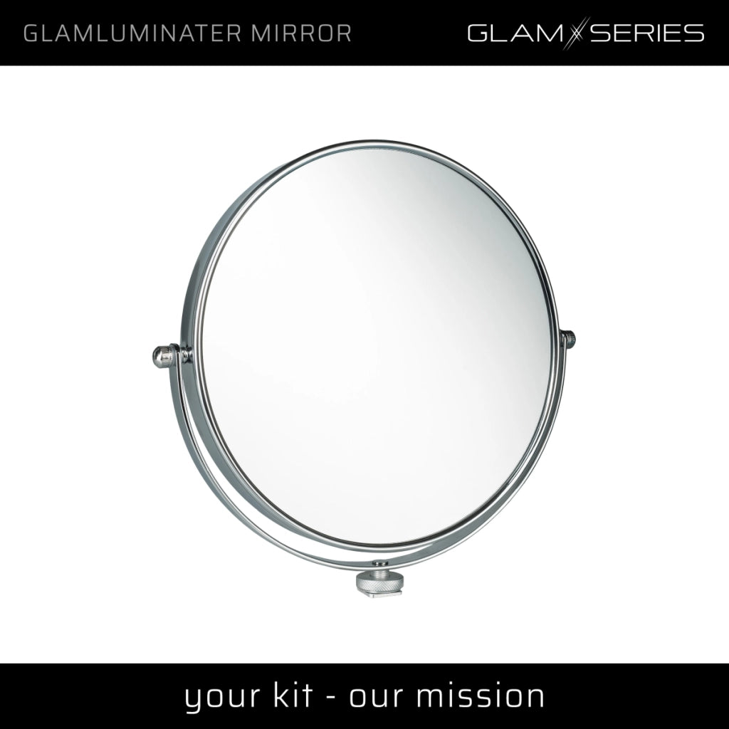 GlamSeries GlamLuminater Specchio per trucco con rotazione a 360° per braccio aggiuntivo, specchio makeup con doppio ingrandimento per luce LED
