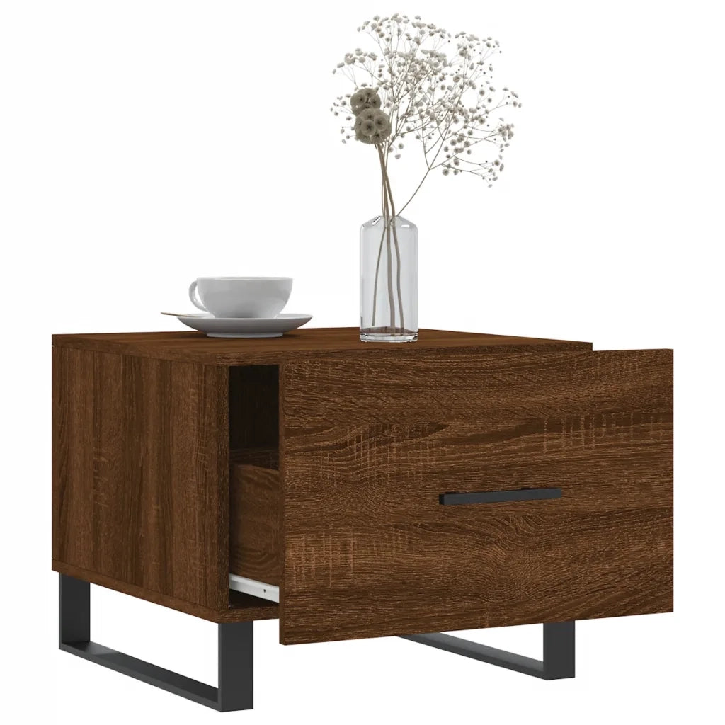 Tavolino da Salotto Rovere Marrone 50x50x40cm Legno Multistrato 829458