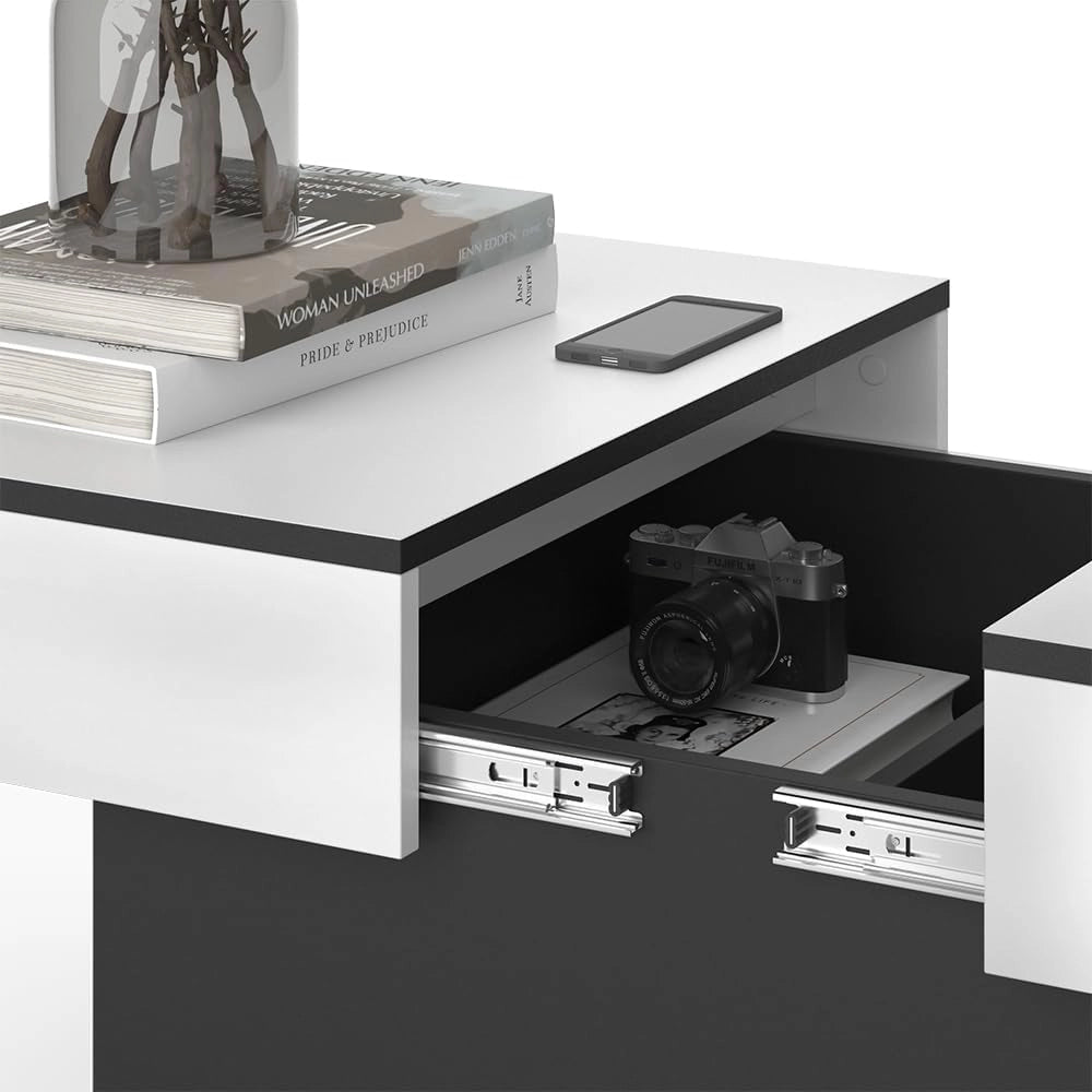 Tavolino salotto Boto, Nero, 95 x 58 cm Estensibile