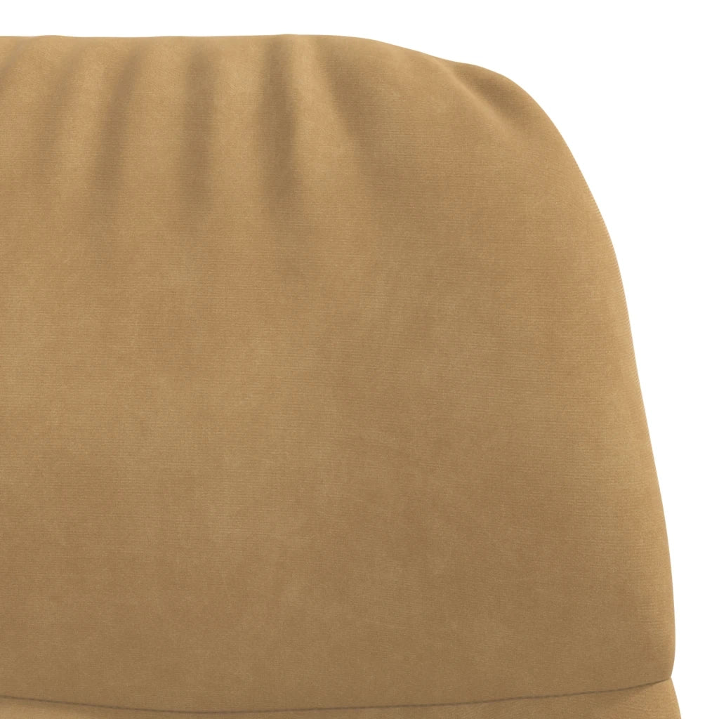 Poltrona Relax con Poggiapiedi Marrone in Velluto 3315124