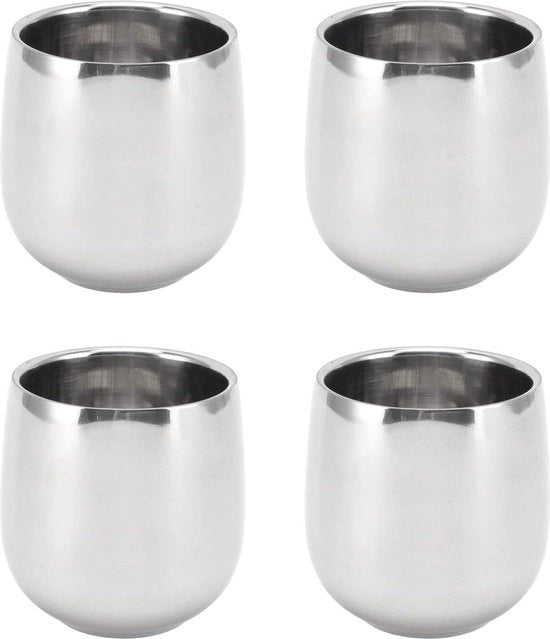 Tazze di caffè isolate 200 ml - Acciaio inossidabile - Caffettiere a doppia parete - Bevande fredde e calde