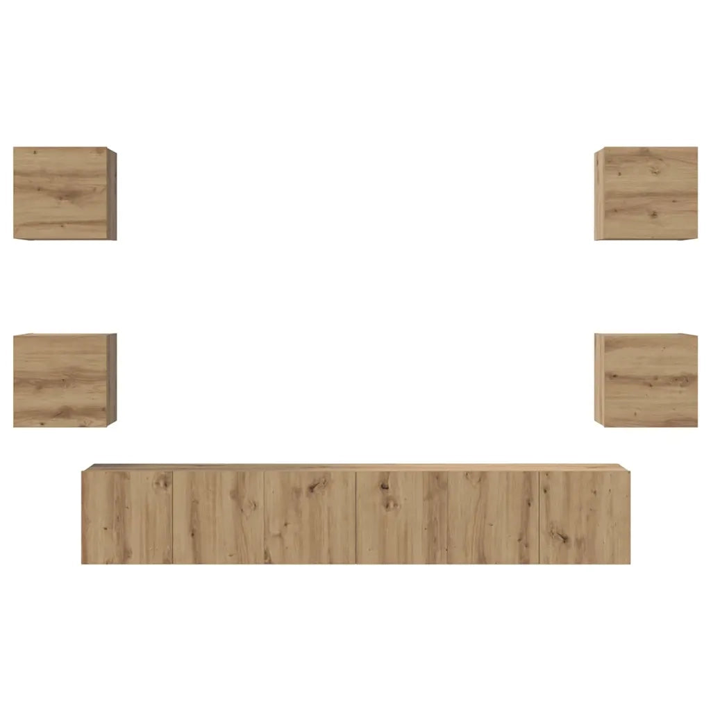 Set mobile TV 7 pcs Rovere artigianale Legno multistrato 3393398