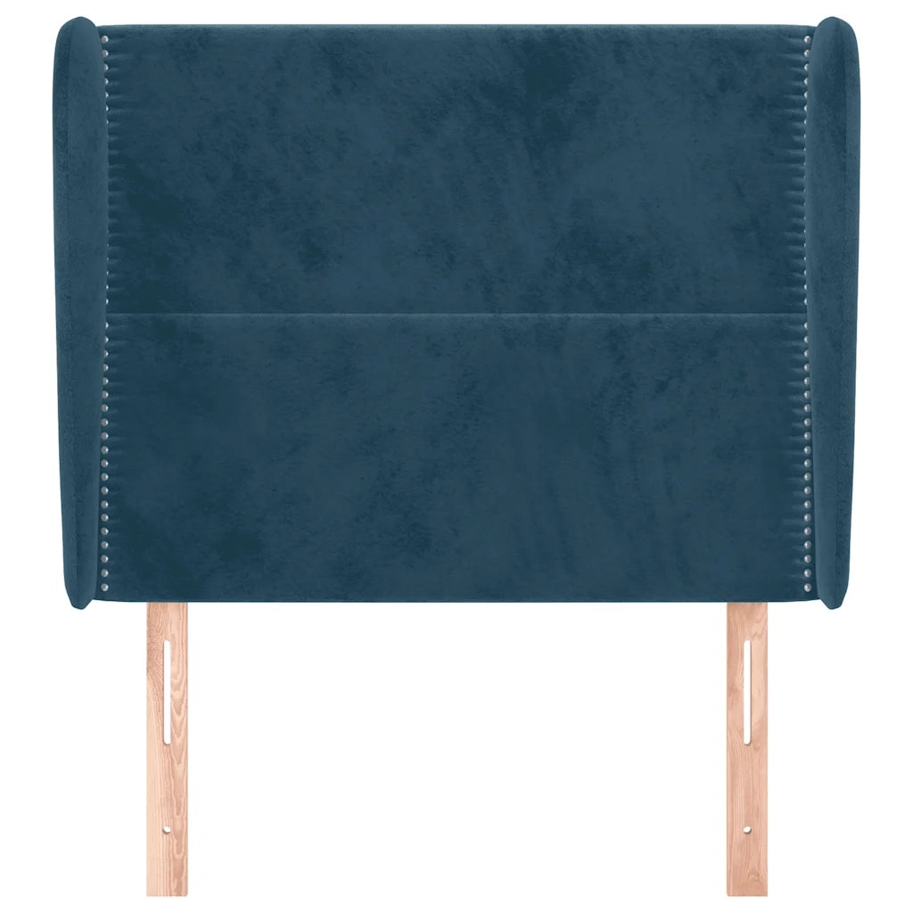 Testiera ad Orecchio Blu Scuro 93x23x118/128 cm in Velluto