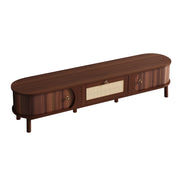 Mobile TV con 2 Ante Scorrevoli e 2 Cassetti in Rattan; Stile Naturale; Soggiorno; in Pannelli; 170??39;5??38 cm