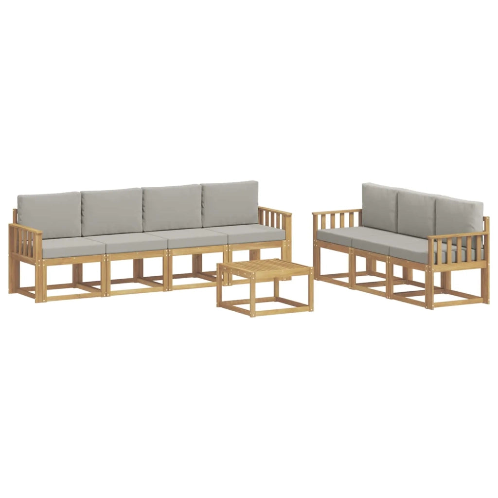 Set di divani da esterno 8 pcs Bianco e Grigio Chiaro 3387345