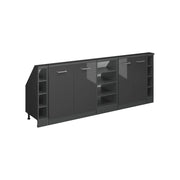 Mobile cucina sottotetto R-Line Antracite lucido/Antracite 210 cm Set di 5 Vicco