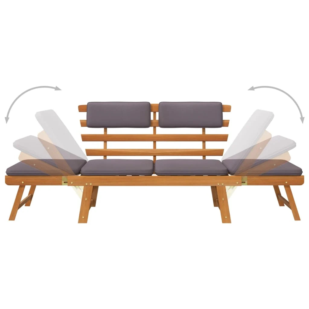 Chaise longue 190cm con cuscino 2 in 1 legno massello di acacia 02_0011866