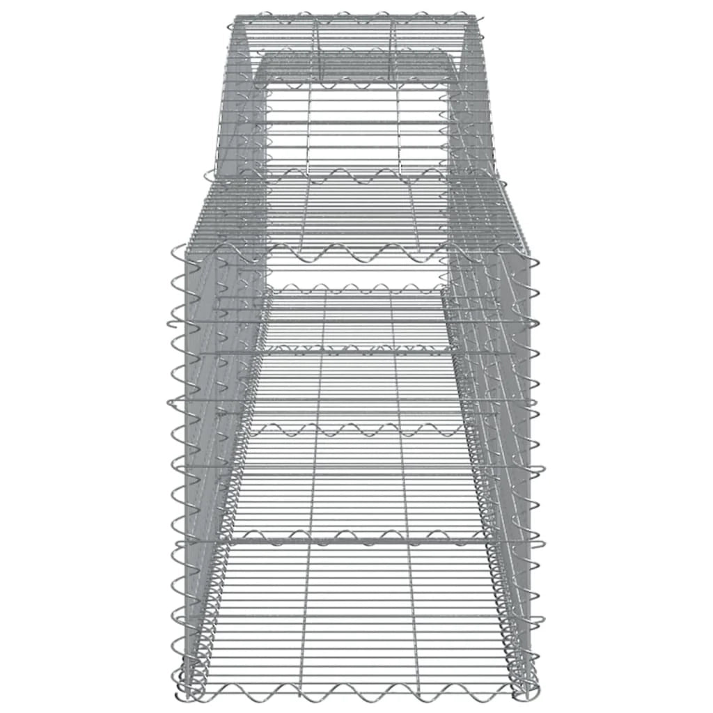 Set di 2 gabbioni ad arco per recinzione gabbia o muro di contenimento 400 x 50 x 60/80 cm ferro zincato argento 02_0041415